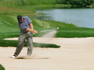 A [icture of a bunker shot