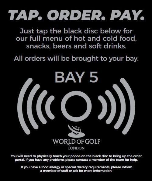 Tap, Order and Pay at World of Golf London
